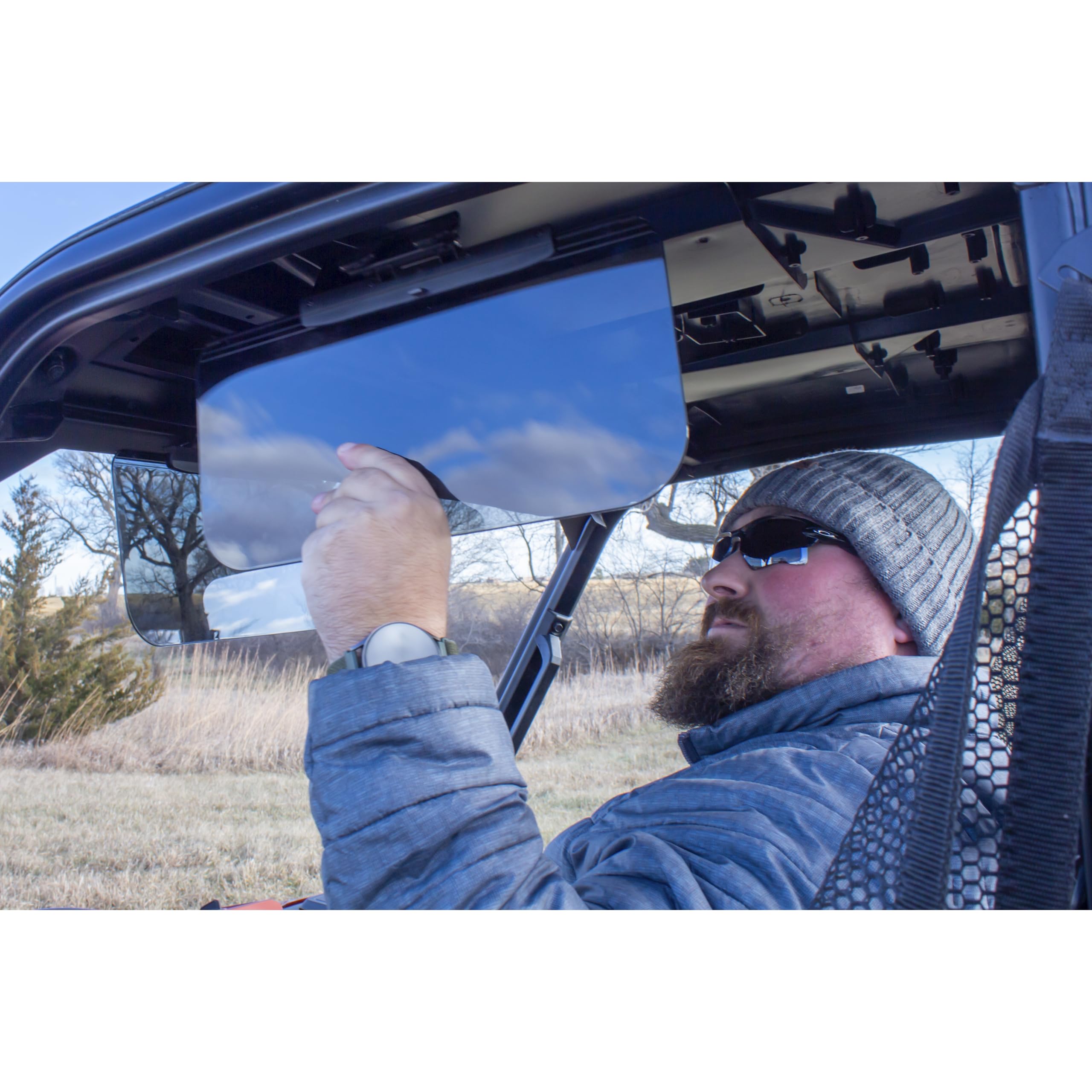 Goldenrod 6792 - Visera magnética UTV de 2 Unidades, Bloqueador de deslumbramiento de policarbonato Transparente para Polaris y Can-Am, Protector Solar magnético Ajustable de 11 x 6 Pulgadas para