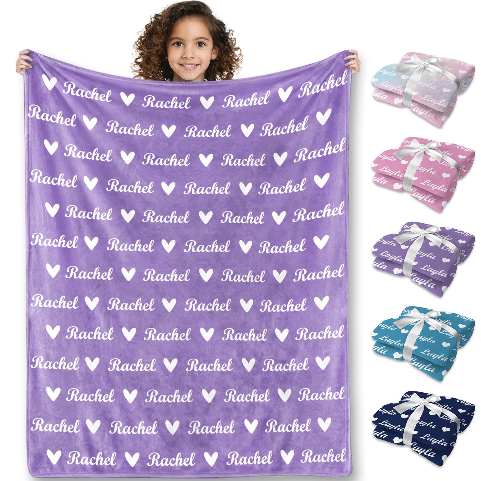 Ships Next Day,Personalized Blanket for Kids Custom Blanket with Name Customized Flannel Blanket Christmas Kids Gifts Throw Blanket for Teen Girls Boy