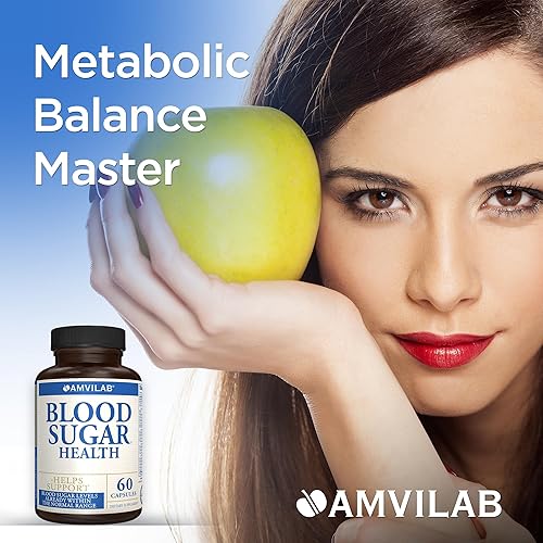 Miniatura 3 de AMVILAB Blood Sugar Health Natural 20 hierbas y vitaminas con canela, ácido alfa lipoico para apoyar la salud, sin OMG, para hombres y mujeres,