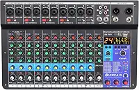 mesa de som, vedo A12 12 canais digital/número profissional portátil com reverb bluetooth usb interface audio/áudio mixer