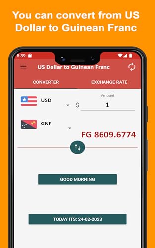 US Dollar to Guinean Franc Para ver a taxa de câmbio no seu telefone e tablet