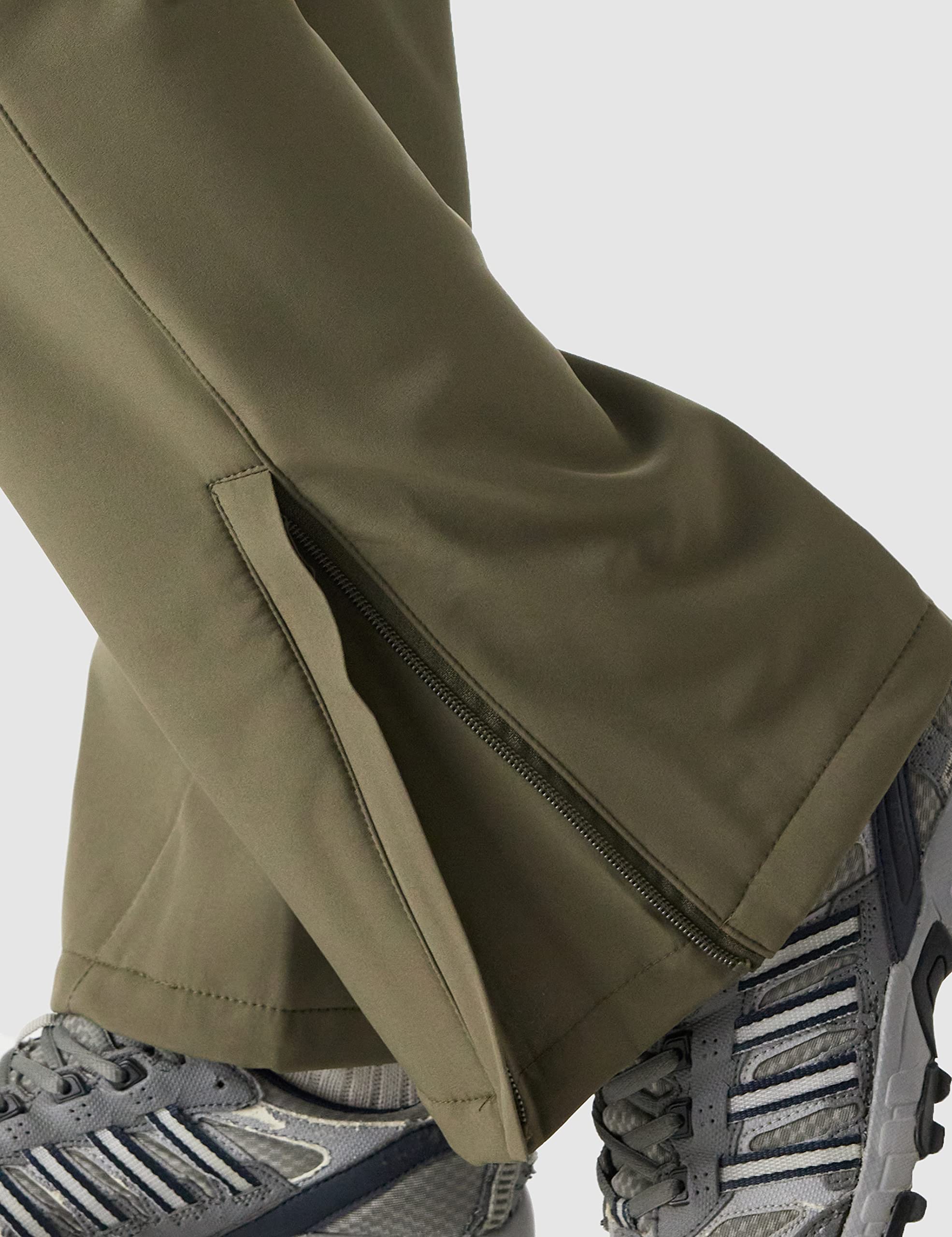 Outdoor Ventures Pantalones de esquí para exteriores, pantalones de senderismo para mujer, impermeables, softshellhose invierno, térmicos, forrados, pantalones de trabajo, snowboard, Verde Oliver, 42