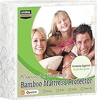 Utopia Bedding Waterproof Mattress Protector Queen Size, Viscose Made from Bamboo Mattress Cover 200 GSM, Fits 17 Inches...