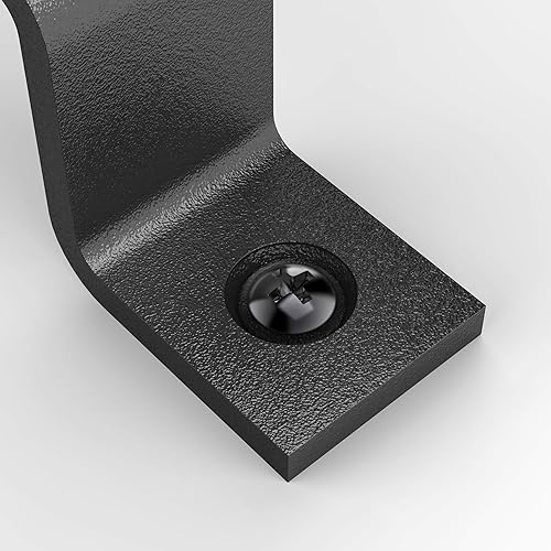 Miniatura 6 de VivaLight Manija rústica de 10 pulgadas para puerta de granero, tirador de acero negro para puertas correderas, puertas, garajes, cobertizos,