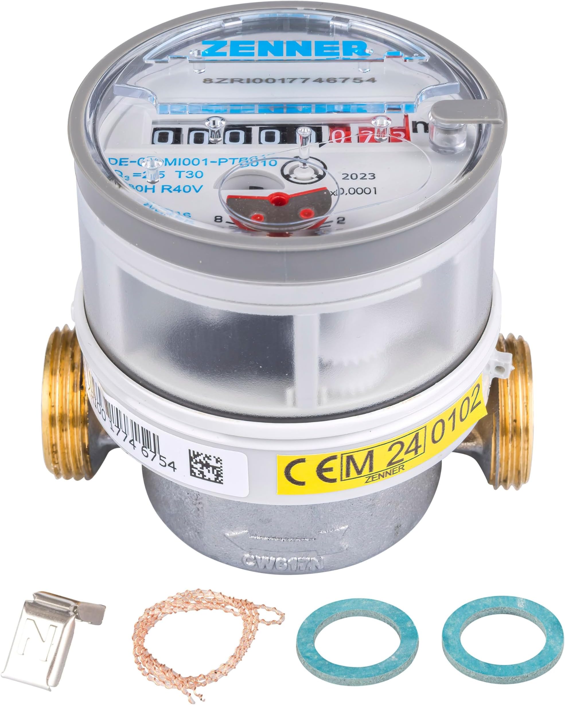 Zenner Wasserzähler geeicht 3/4 Zoll/QN 1,5 Kaltwasser/BL 80 mm ...