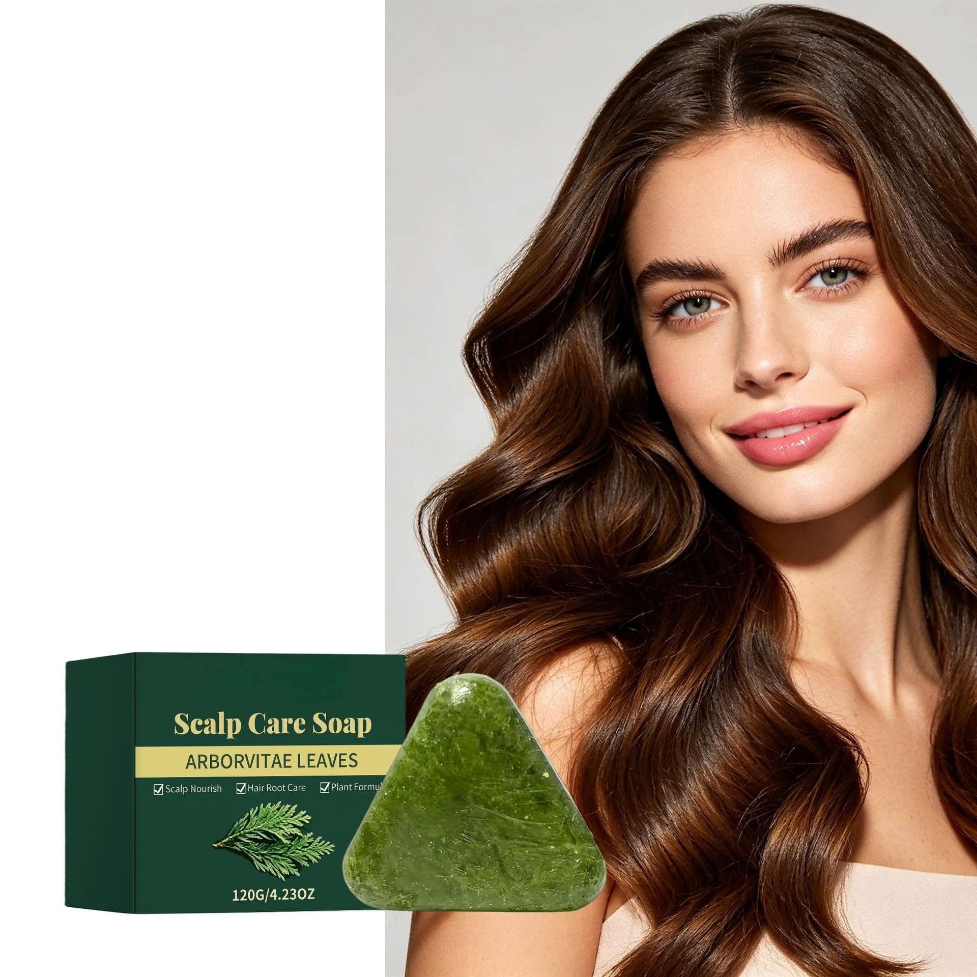 Szampon naturalny trójkątny stały, naturalny szampon do włosów | Szampon z naturalnych roślin do delikatnego oczyszczania i pielęgnacji, silnych i smoothów do włosów - dla mężczyzn i kobiet