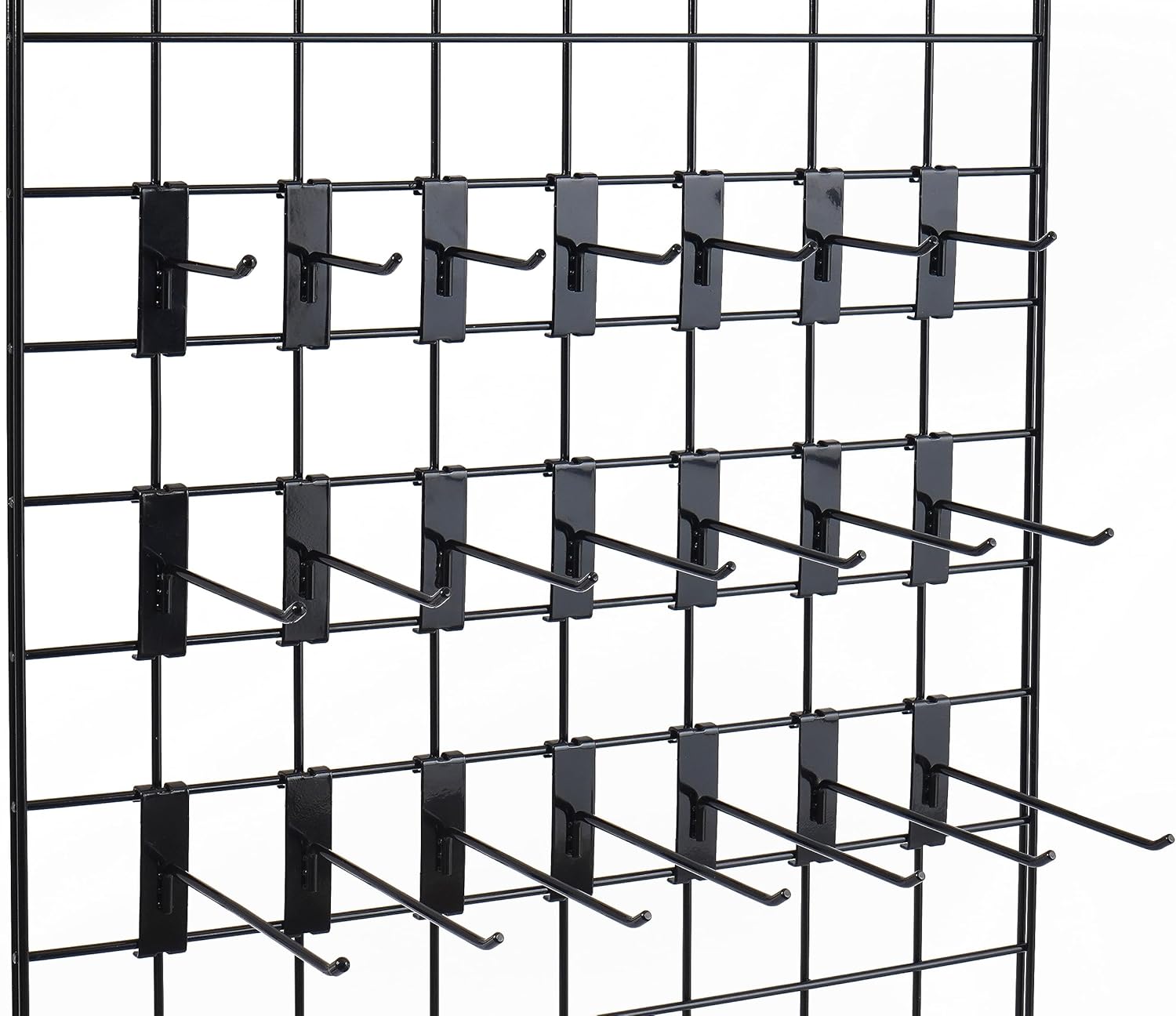 Gridwall Hooks 6 Inch, 32PC Display Hooks for Grid Wall, Heavy Duty Gridwall Hook for Grid Wall Panel, Gridwall Peg Hook,Black