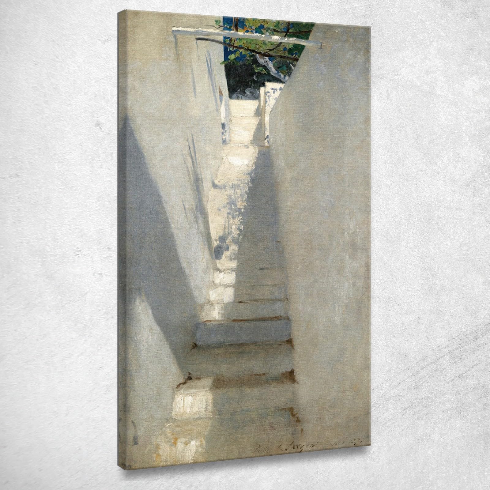 Scala A Capri John Singer Sargent, jss289 Quadro Stampato su Tela, 160x80 cm