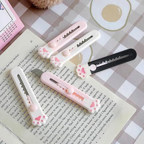 Vista 5 de Honbay 6 uds. Mini cuchillos utilitarios en forma de pata de gato, abridor de letras de garra de animal, cuchillo de arte portátil, cuchillo