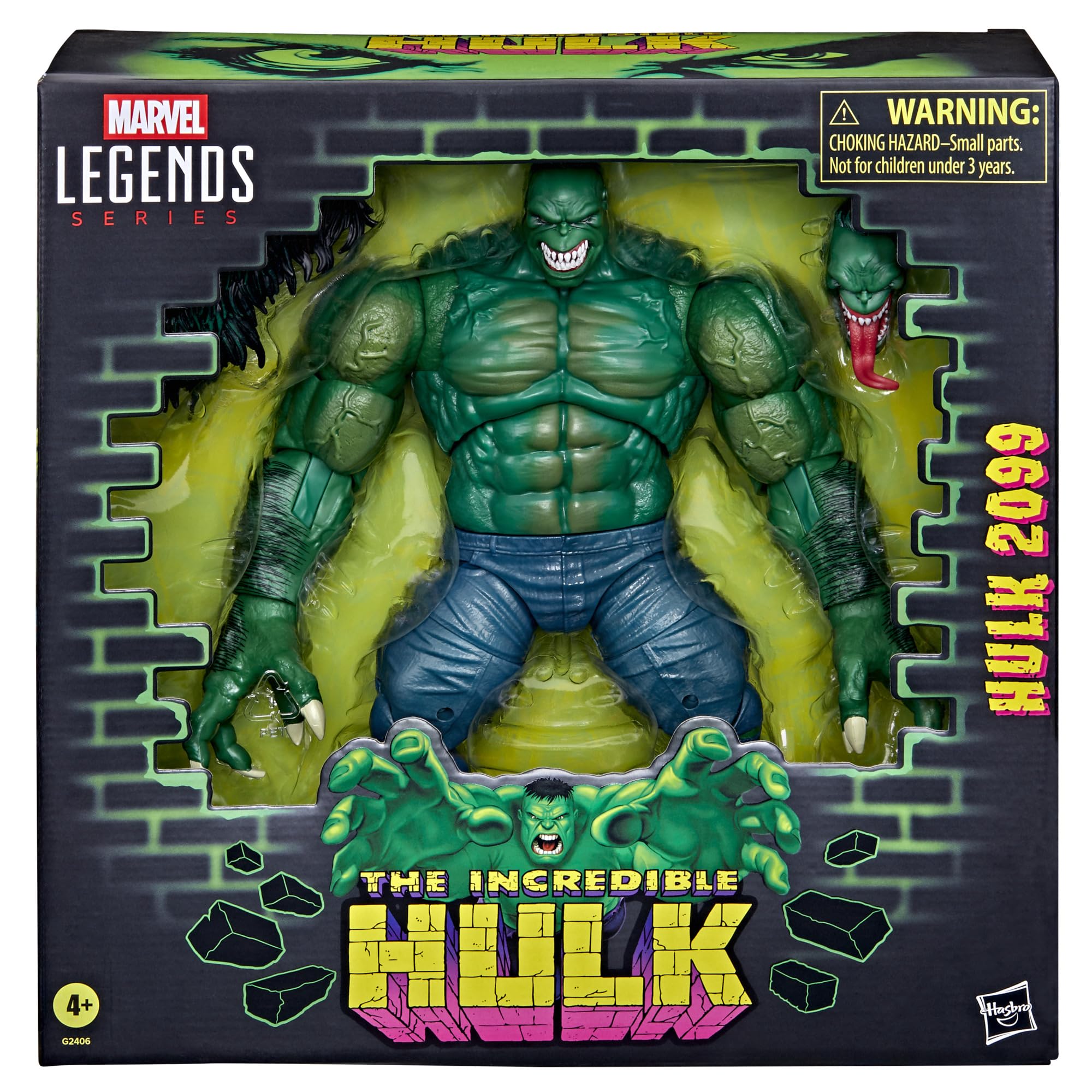 Marvel Legends Series Hulk 2099, Hulk 2099 Set de Figura de acción Coleccionable de 15 cm Inspirada en los cómics | Marvel Legends The Incredible Hulk - Figura de acción de 7 pulgadas - Hulk 2099