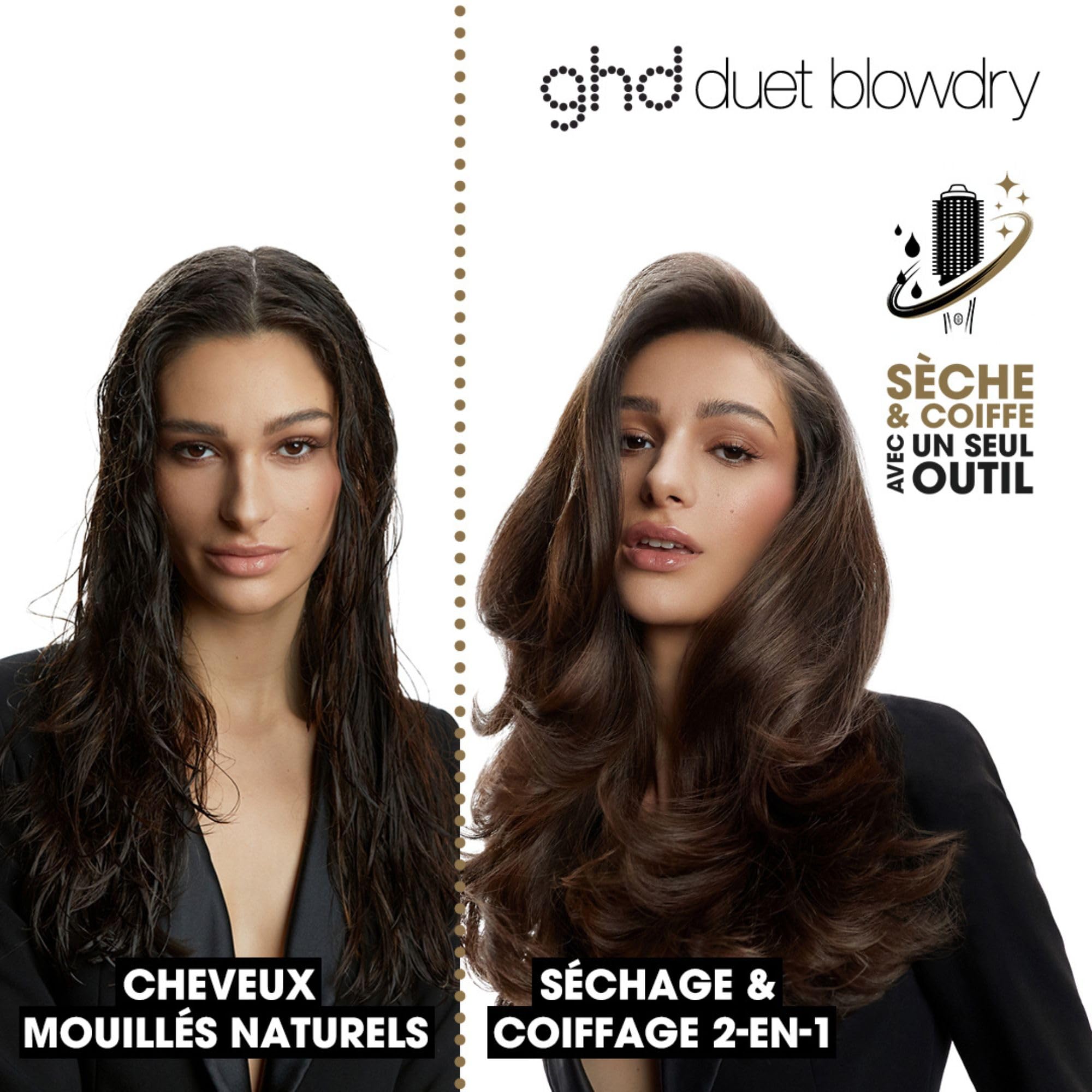 ghd - Brosse soufflante ghd Duet Blowdry - Brosse 2-en-1 - Sèche et coiffe sans dommage - 3x plus de volume sans frisottis - Brushing facile à la maison - Utilisation sur cheveux mouillés