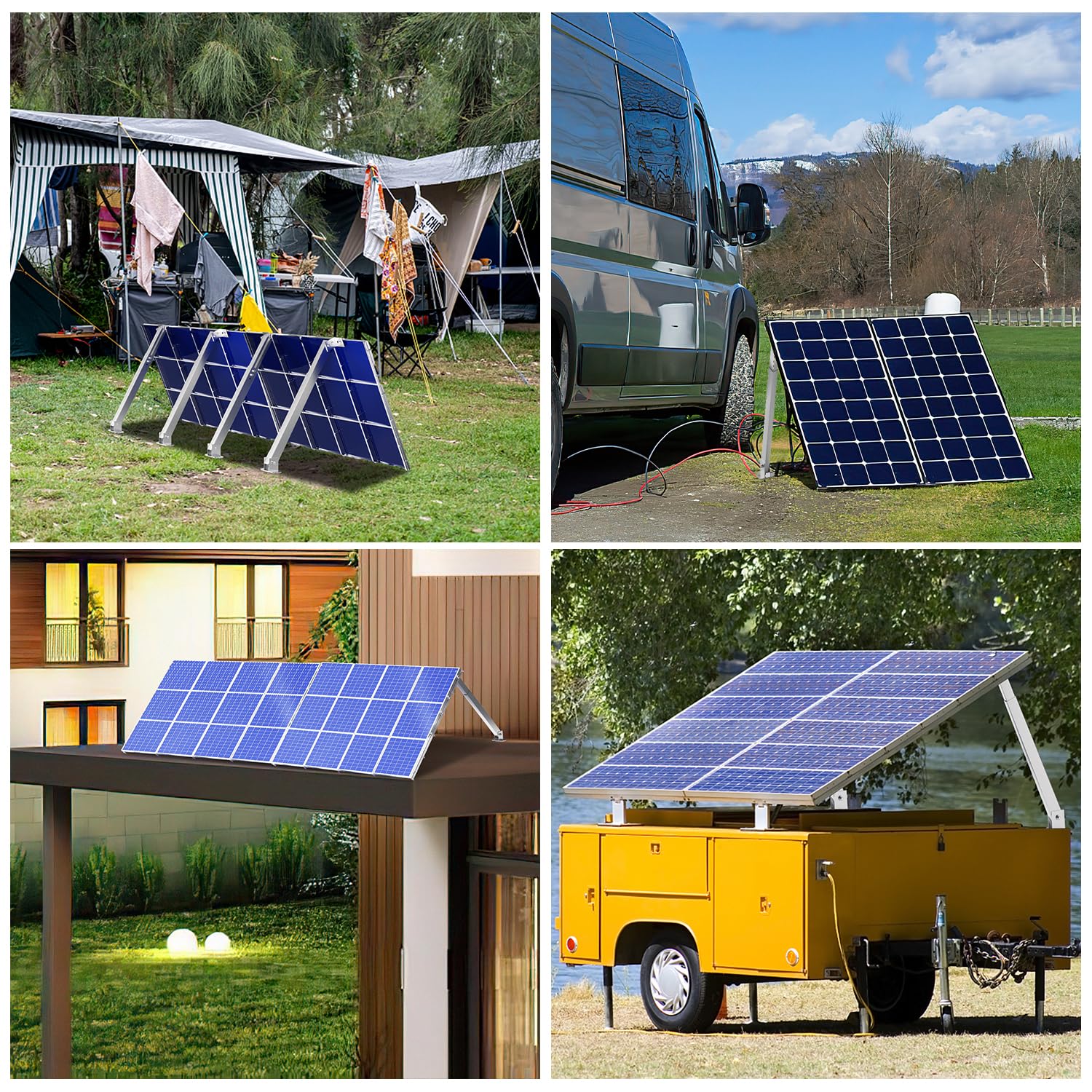 Gimisgu Uchwyt na panel słoneczny, regulowany uchwyt dachowy, regulowany kąt od 0° do 60°, moduł solarny do mocowania, trwałość, uchwyt na moduł solarny na balkon, garaż, ścianę (2 pary)