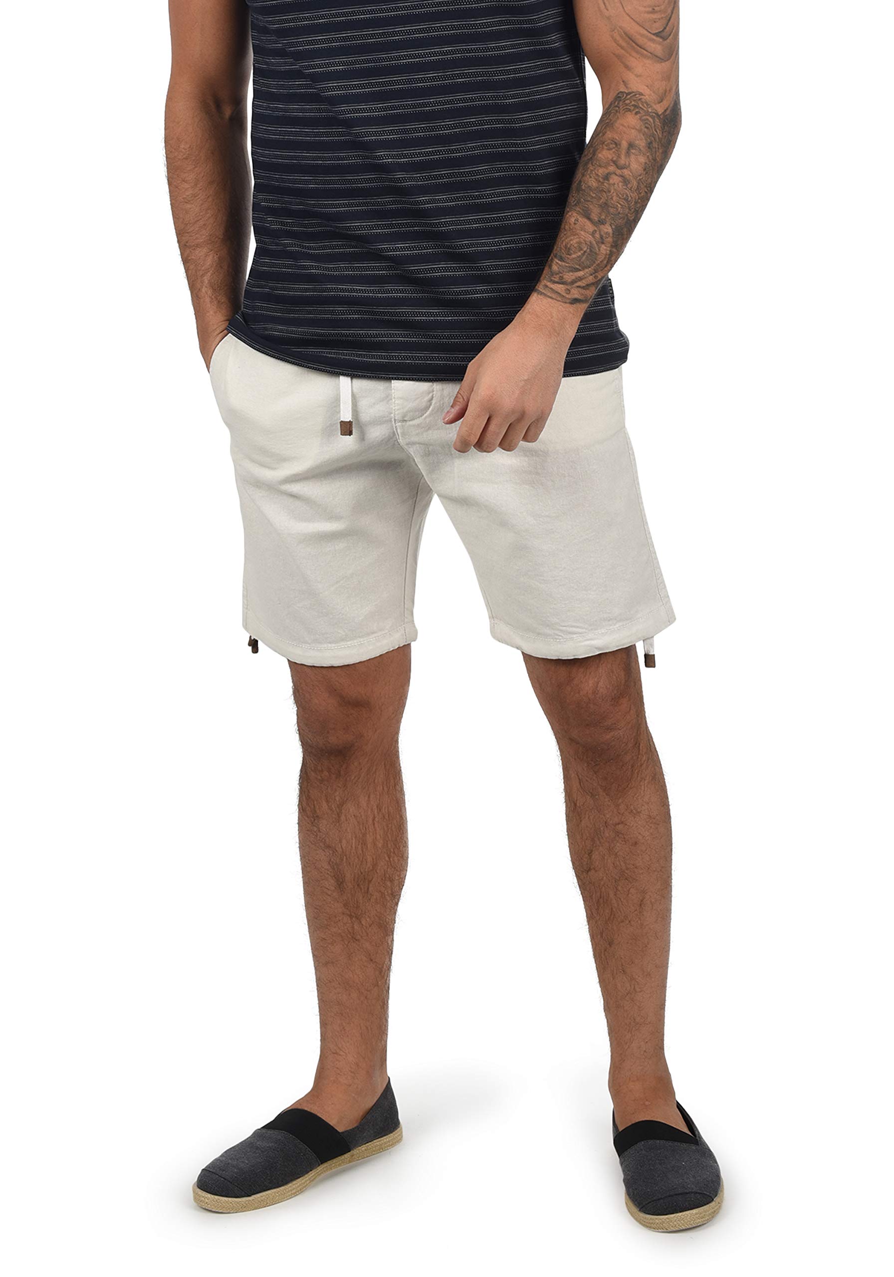 Indicode IDMoses Herren Leinenshorts Kurze Leinenhose Bermuda mit Kordel Regular Fit