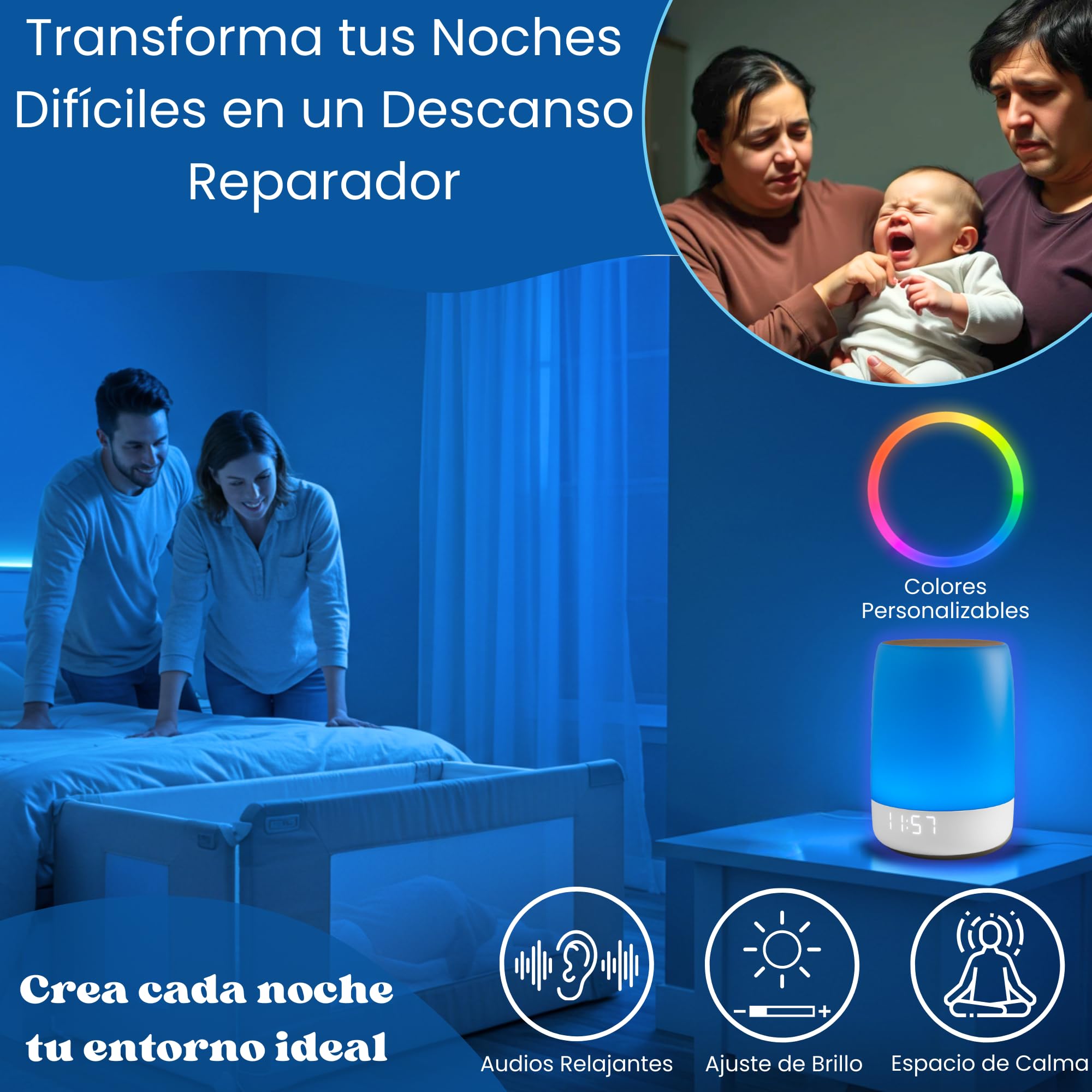 LUMS Baby Sound Machine White Noise Machine for Baby Sleeping with Night Light Toddler Sleep Trainer 32 Soothing Sleep Sounds - Image 3