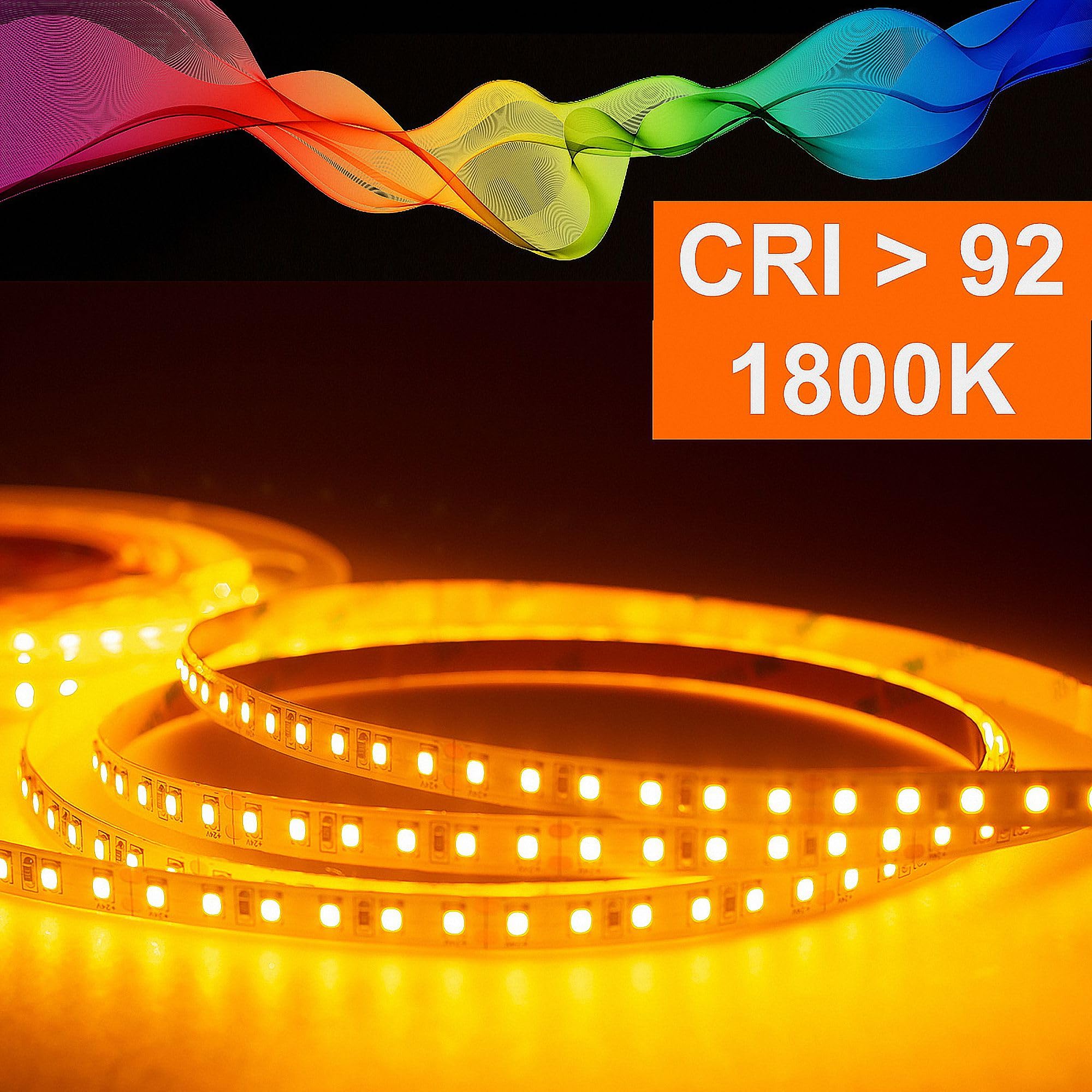 LED Strip 2835 Ambra (1800K) CRI 92 36W 5m 24V IP20