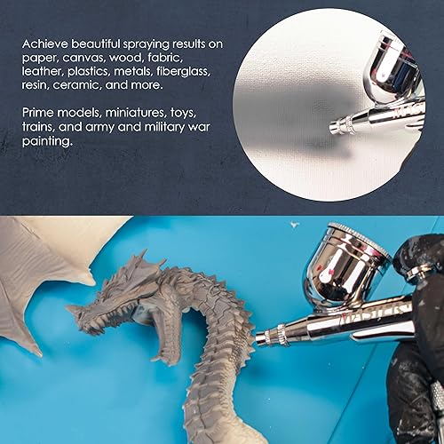 Miniatura 5 de U.S Art Supply - Pintura para aerógrafo de base de superficie negra, blanca y gris, juego de 3 colores, 4 onzas, poliuretano acrílico a base de