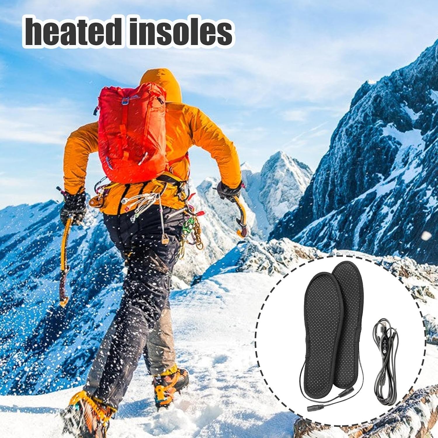 Heated Shoe Insoles Electric Thermal Insoles Foot Warmer Washable Non-Slip | Heating for Men Women