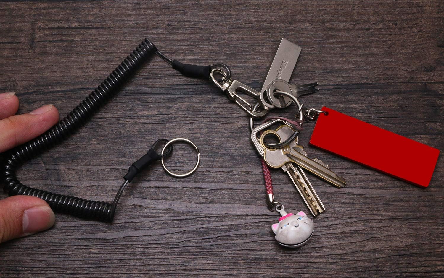 Mini Skater Fishing Coil Lanyard Fishing Tool Retractable Plastic Safe Rope Wire for Securing Pliers, Kayak, Surfing, Boating and Wading,1Pcs (Spiral Length:6 inch) - Image 3