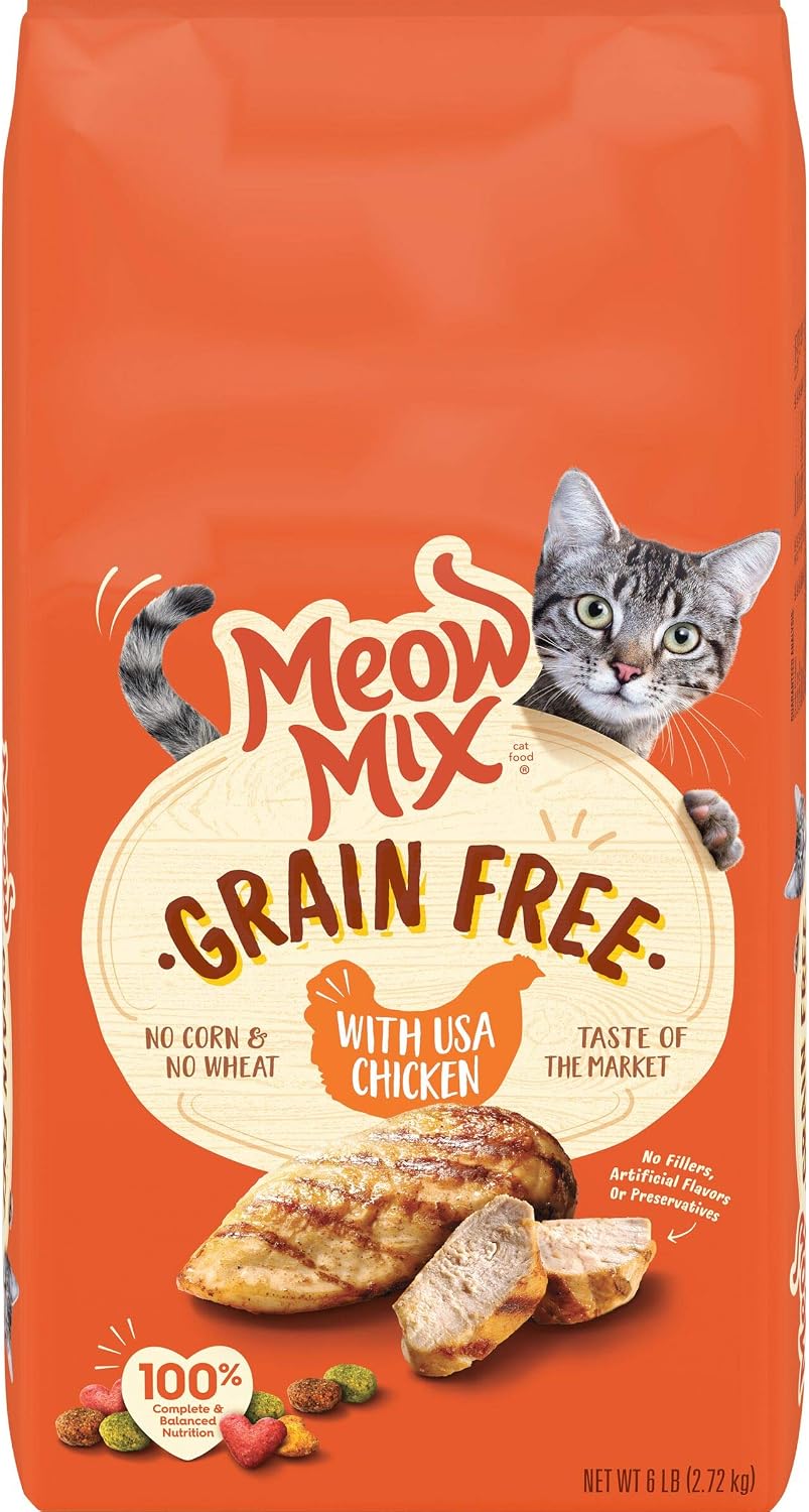 Meow Mix Grain Free Dry Cat Food, Chicken, 6 Pounds