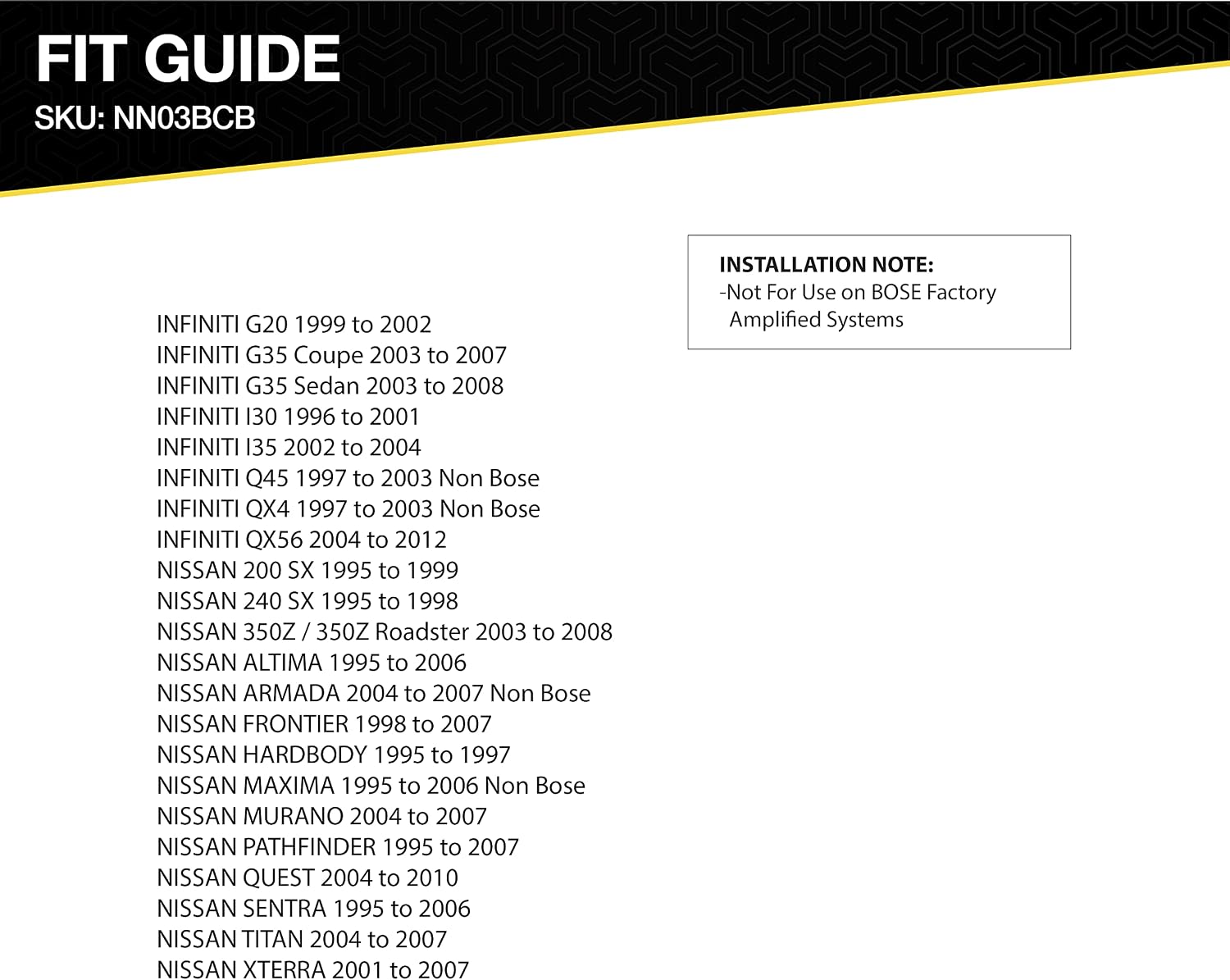 Scosche NN03BCB Compatible with Select 1995-07 Nissan Power/Speaker Connectors / Wire Harness for Aftermarket Stereo Installation with Color Coded Wires and Pre-installed Wire Connectors