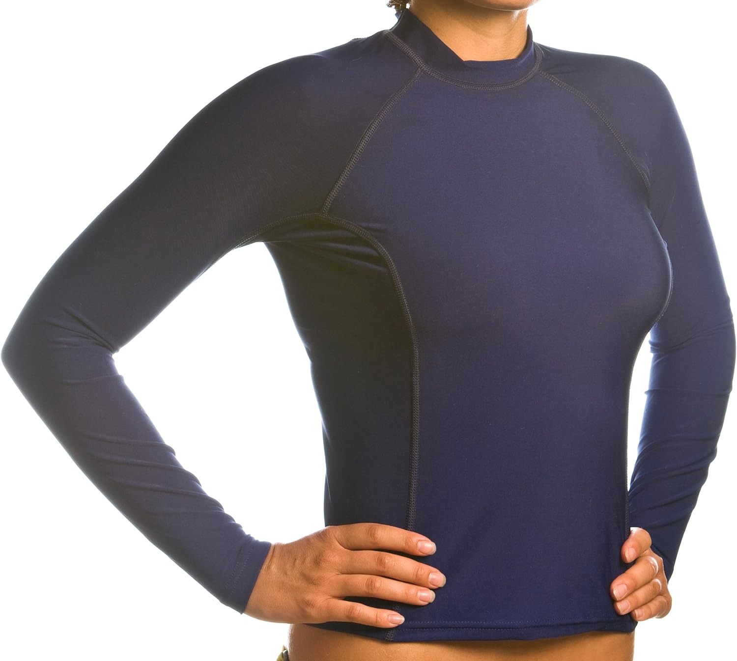 The Beach Depot Women's SPF 50+ Navy Long Sleeve Rash Guard