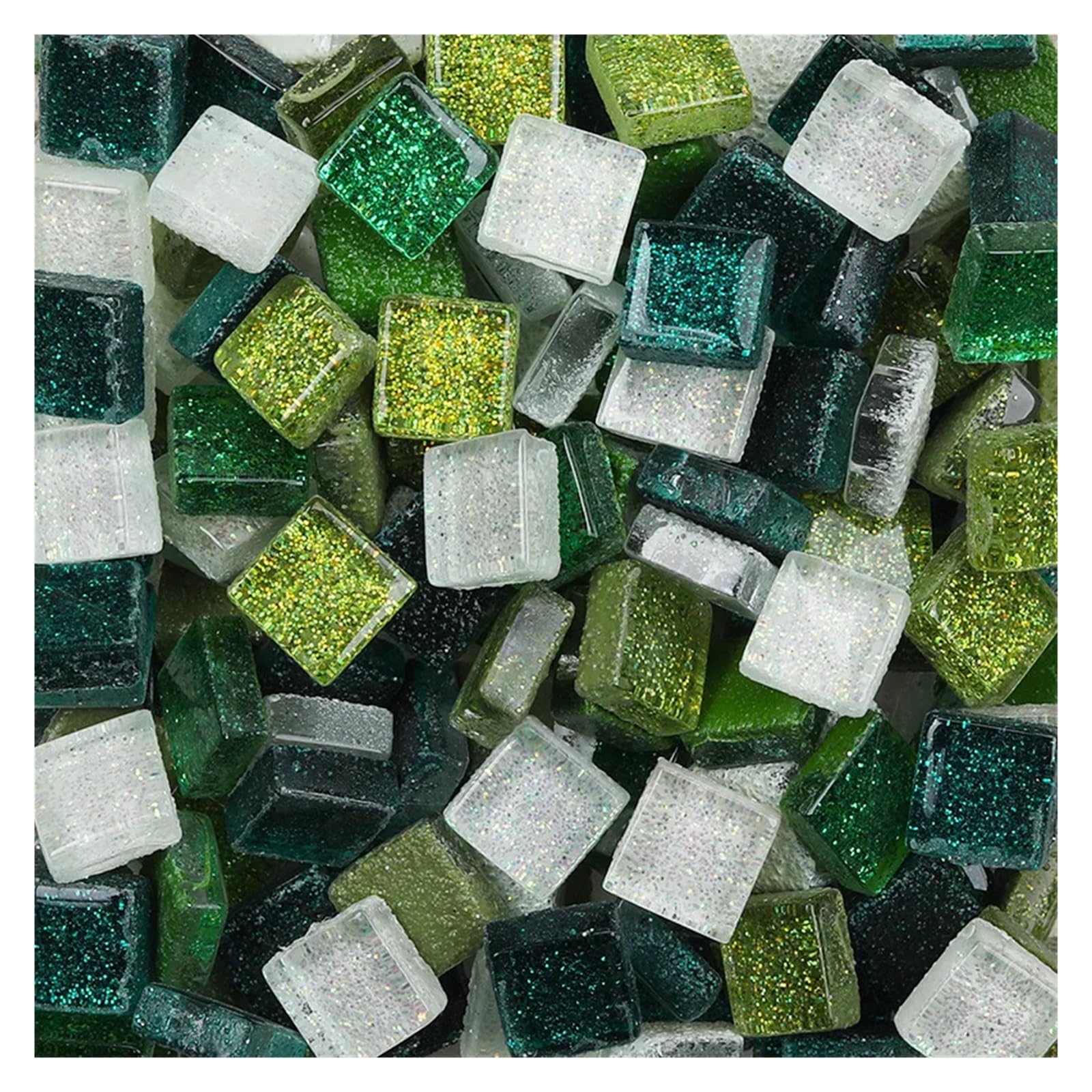 Xulvoz Type1 Mosaic Tiles 300G Diy Mix Color Glitter Glass Mosaic Stones Tiles Pebbles Crafts Material Puzzle For Making Arte