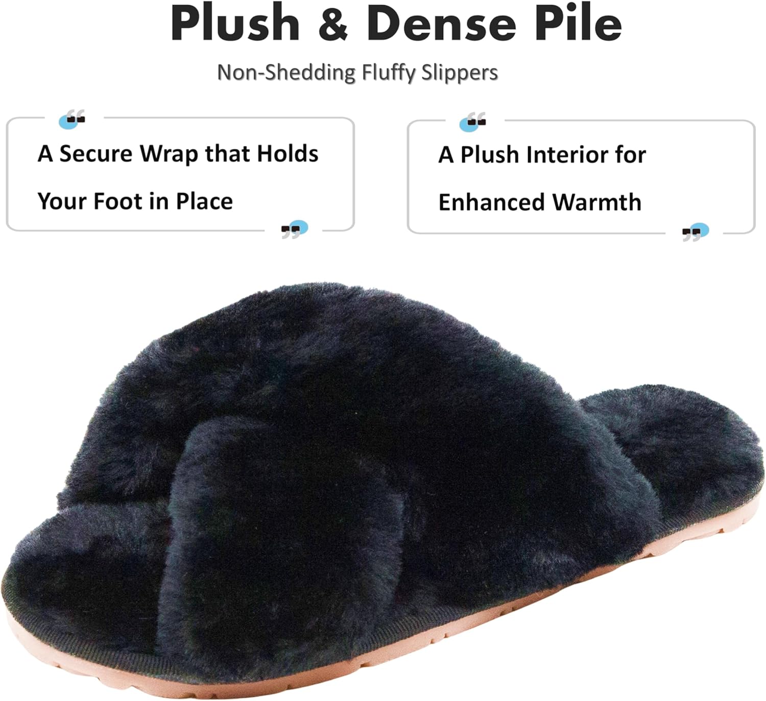 Crazy Lady Women's Fuzzy Fluffy House Slippers Cute Plush Memory Foam Shoes Cross Band Indoor Outdoor Open Toe Sandals - Image 5