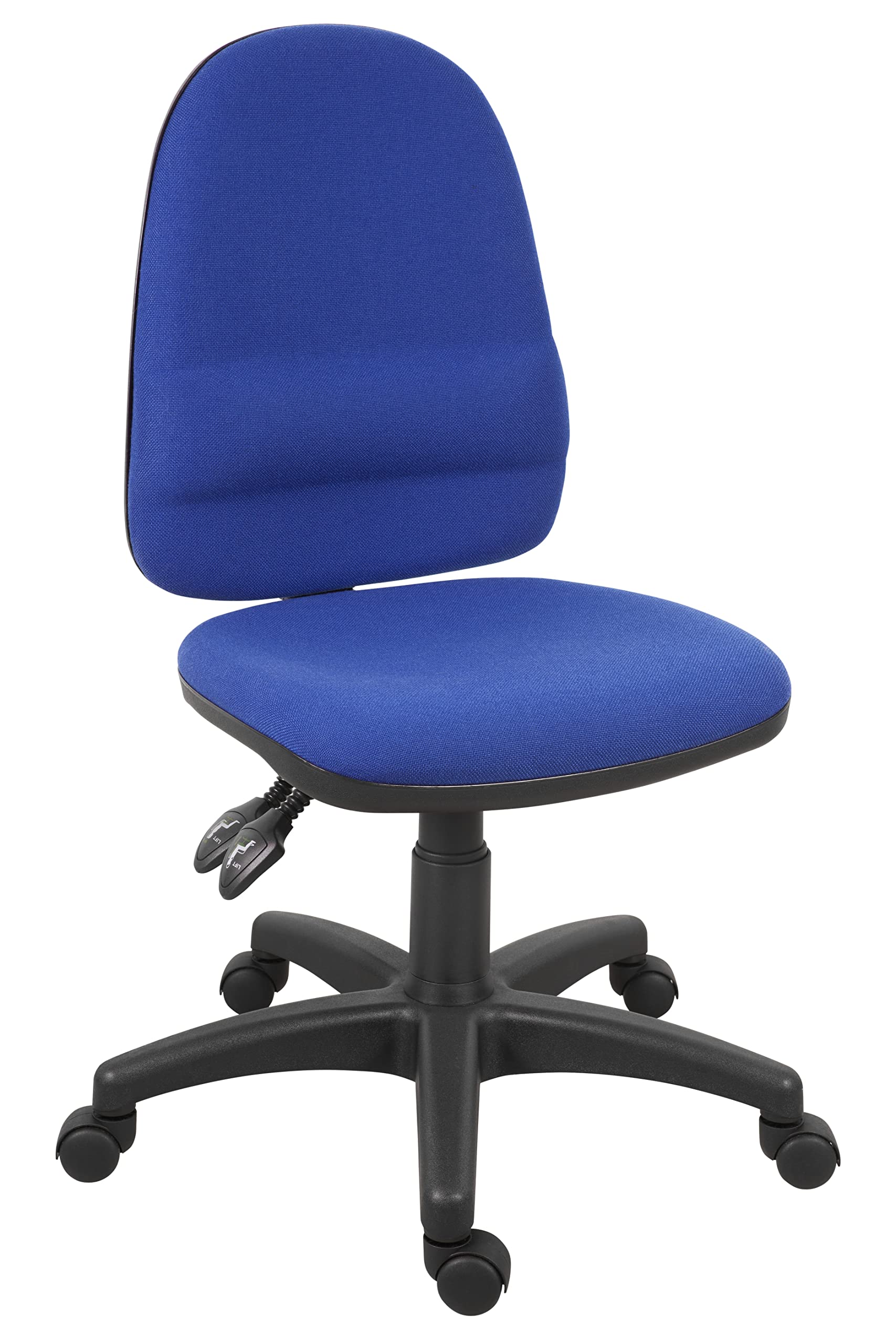 LAB SPACE - Mist 2 Office Chair Upholstered in Black, Charcoal or Blue Fabric - Operator Chair with Adjustable Backrest, Computer Home Office Chair (No Arms, Blue)