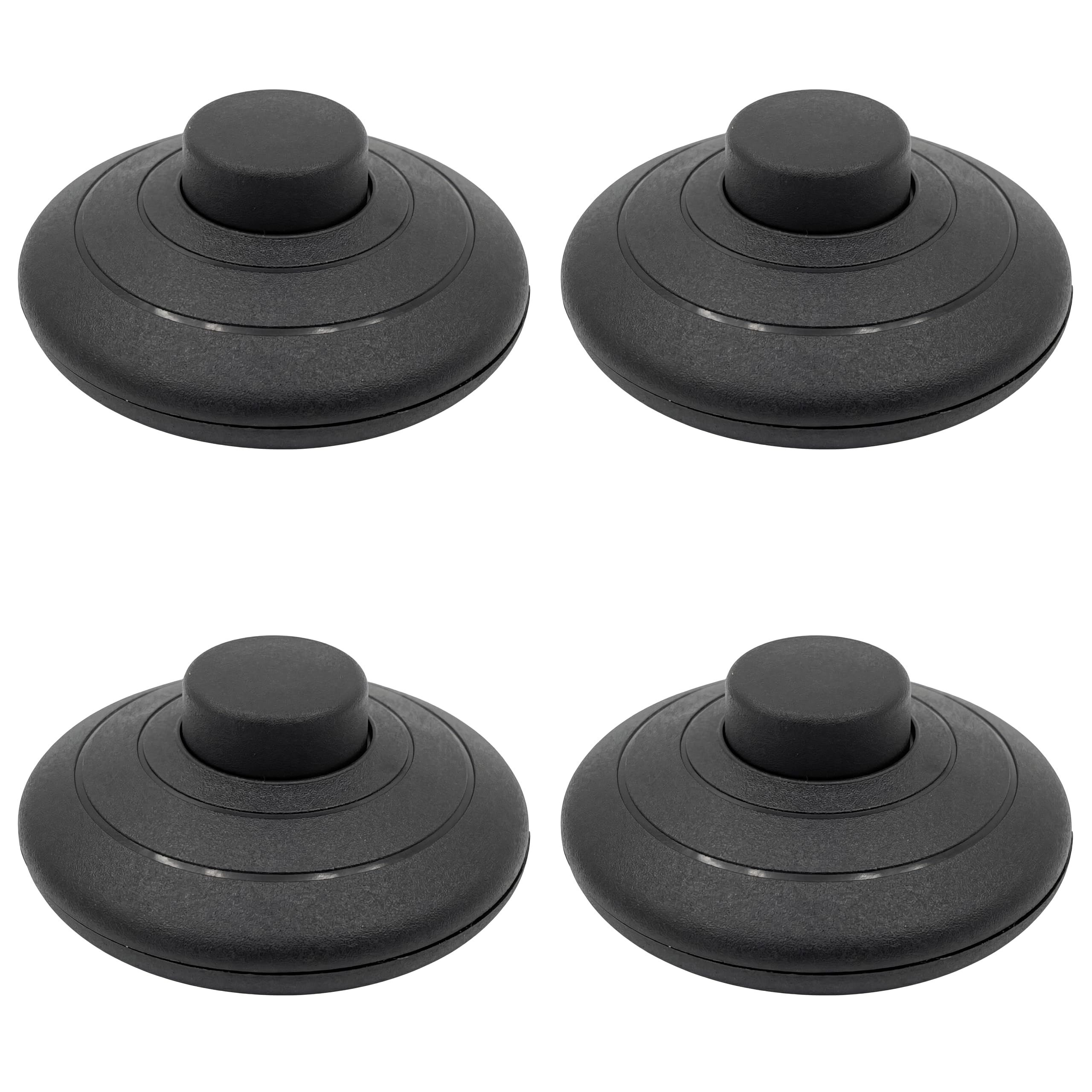 UL-Certified 4-Pack Foot Pedal Switch, Round Floor Lamp Inline Switch with Step-on Button, Easy DIY Installation for Floor Lamp On-Off Control