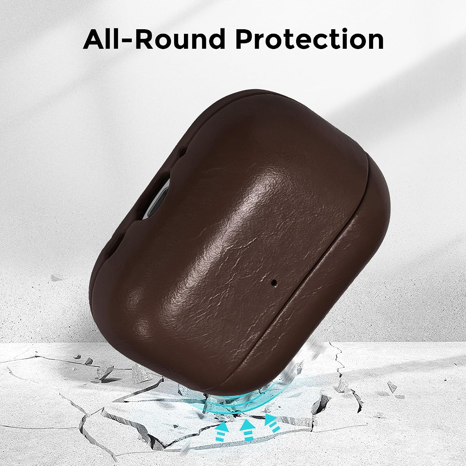 for AirPods Pro 3 Case, Handcrafted Oil-Waxed Genuine Leather Case, Silky Smooth Touch, Wireless Charging, Shockproof Protective Cover with Lanyard for Apple AirPods Pro 3rd Gen (2025), Coffee