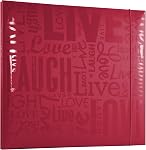 MCS 848115 848115 MBI by Embossed Live, Laugh, Love Gloss Expressions Top Load Scrapbook with 12-Inch by 12-Inch Pages, Red, Overall Measurements 12.5 X 13.2