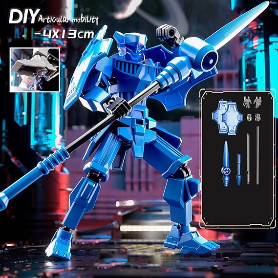 Action Figure Model, Shield of Justice Lucky Doll Warrior 13 Multi-joint Action Figure Toy,Multi Jointed Movable Robot | Full Body Mechanical Toy, 13cm/5.12inch -Jointed Robot Unique Collectibles
