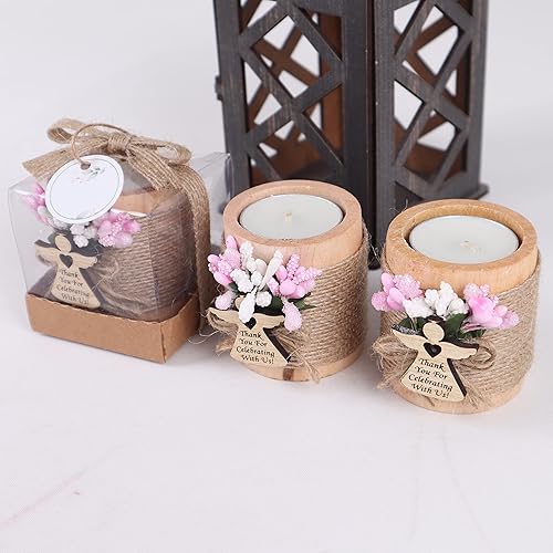 Miniatura 8 de Pack of 10 Personalized Wood Tealight Candle Holder Custom Handmade Baptism Gifts for Girls Communion Favors for Guests First Communion Gift Baptism