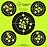 Splatterburst Targets - 12 x12 inch (5) Bullseye Splatter Target - Easily See Your Shots Burst Bright Fluorescent Yellow Upon Impact - Made in USA (10 Pack)