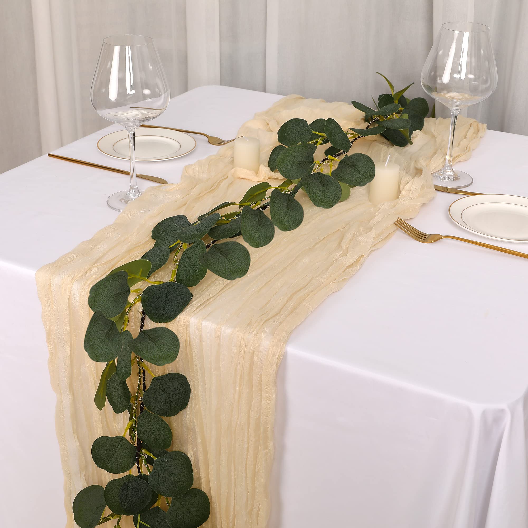 Guirnalda de luces decorativas de 1,8 m, 96 luces LED, guirnalda de eucalipto, luces LED de vid, funciona con pilas, con temporizador para chimenea, boda, fiesta, vacaciones, interiores y exteriores