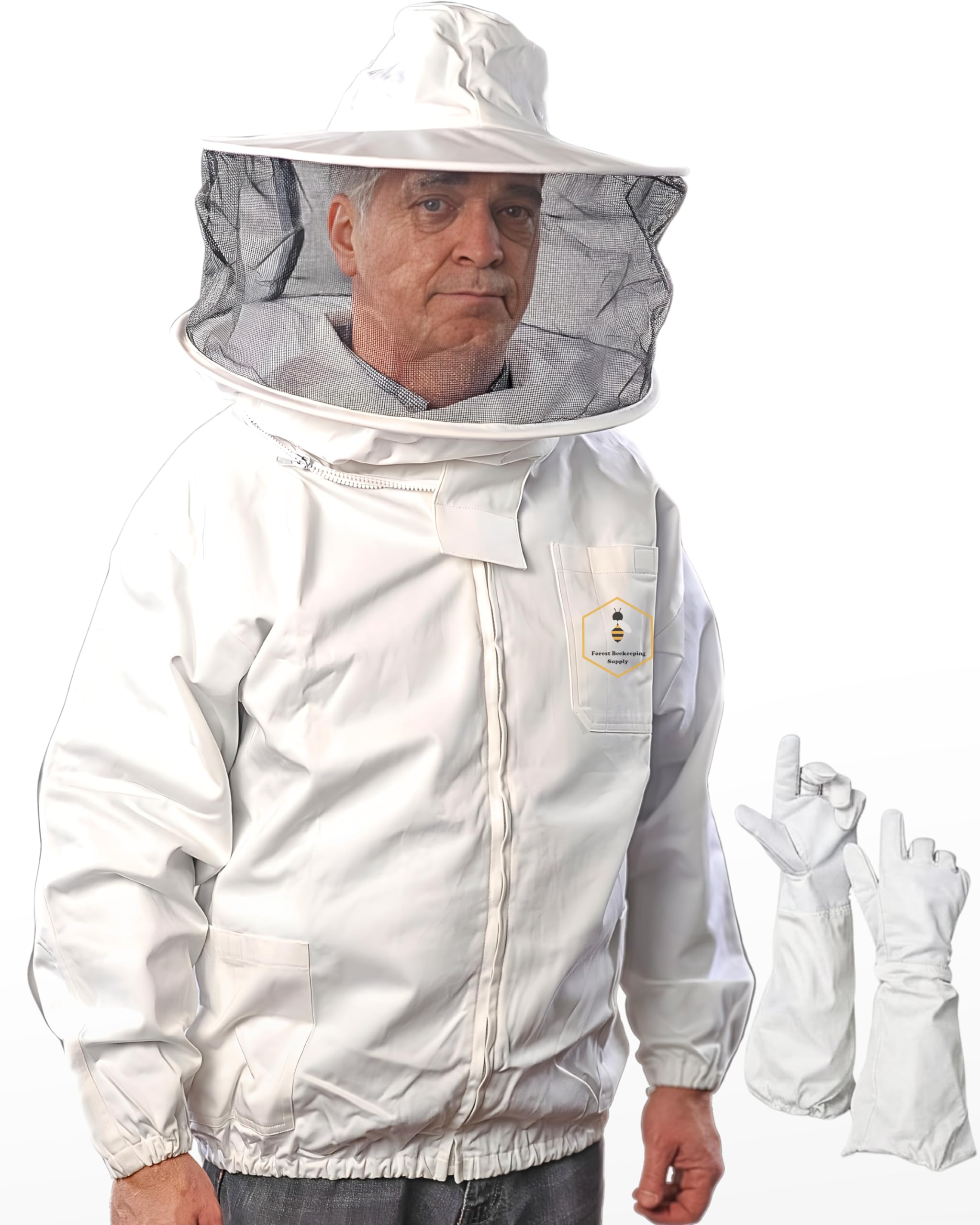 Forest Beekeeping Supply Jacket with Round Veil