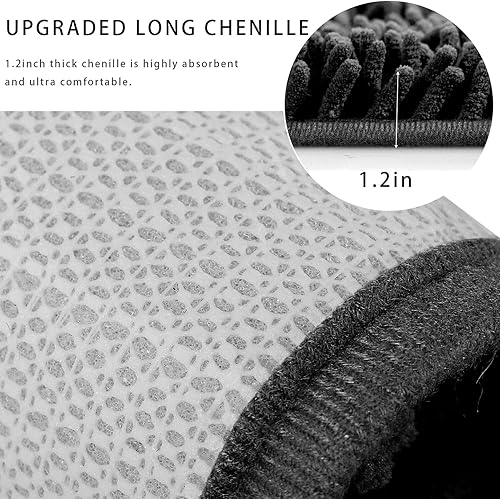 Miniatura 5 de Eanpet Tapete de baño de felpilla antideslizante de microfibra para bebé, ultra suave, lavable, secado rápido, absorbente de agua, tapete para ducha