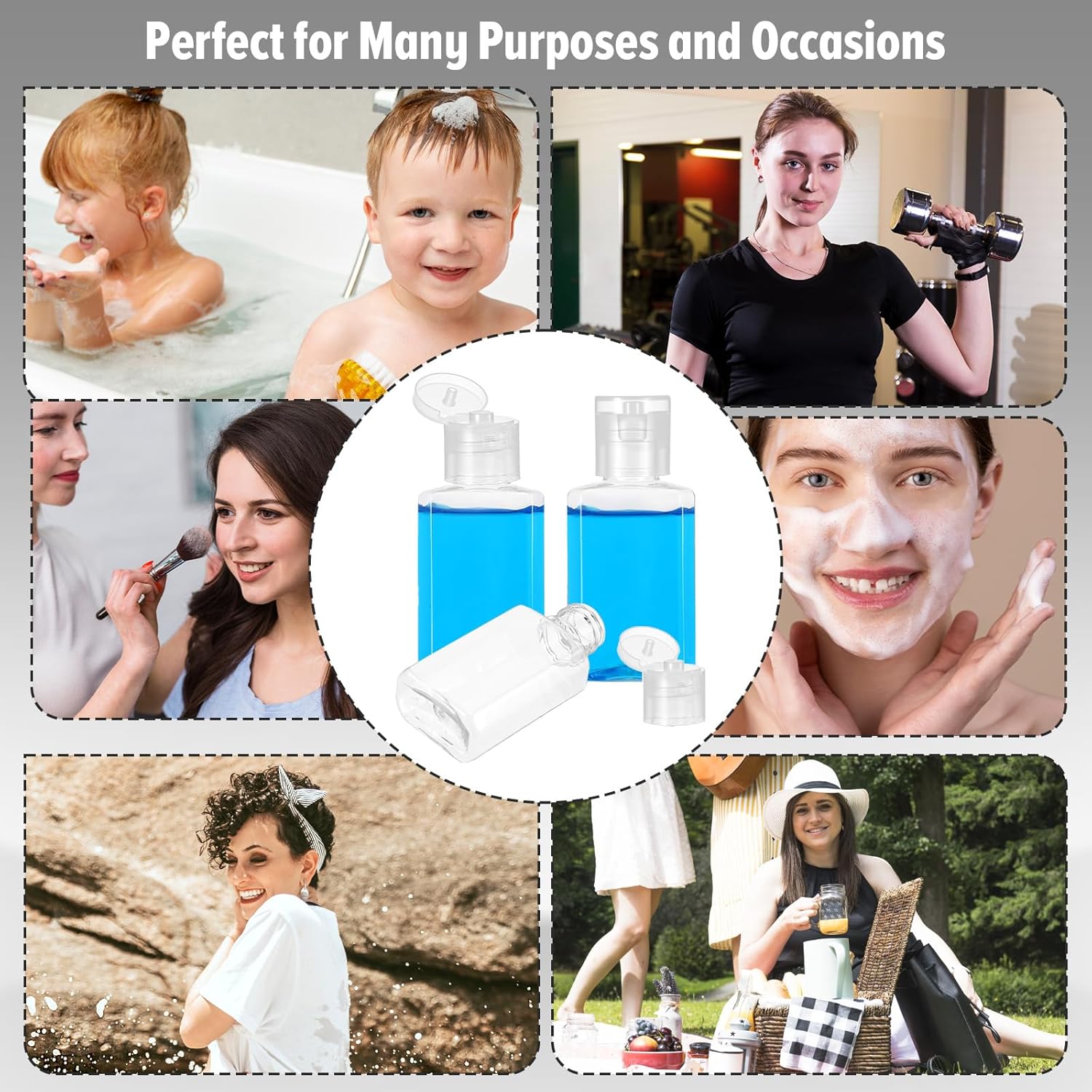 120Pack 1 OZ Travel Plastic Bottles, Flip Cap Empty Refillable Toiletry Bottle Travel Size Toiletries Mini Clear Handwashing Bottle, Small Squeeze Sample Container for Shampoo Lotions Liquid - Image 5