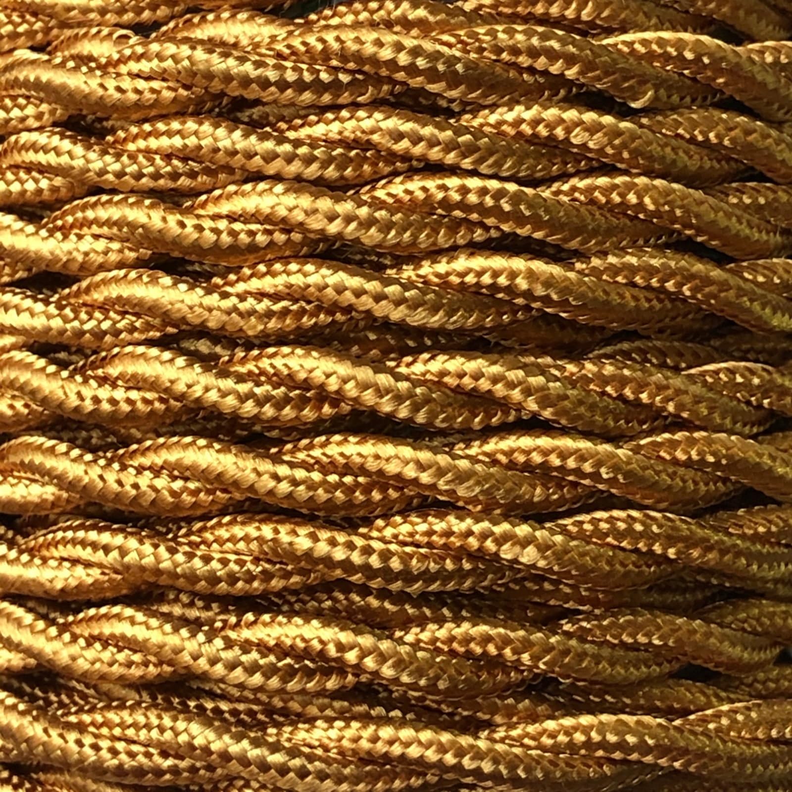 Cables y alambres de telas, Cable for Lámpara Colgante Trunking De 3 Núcleos Trenza Textil Cable Cuadrado De 3x0,75mm Multicolor 2-30m(Gold,5meter)