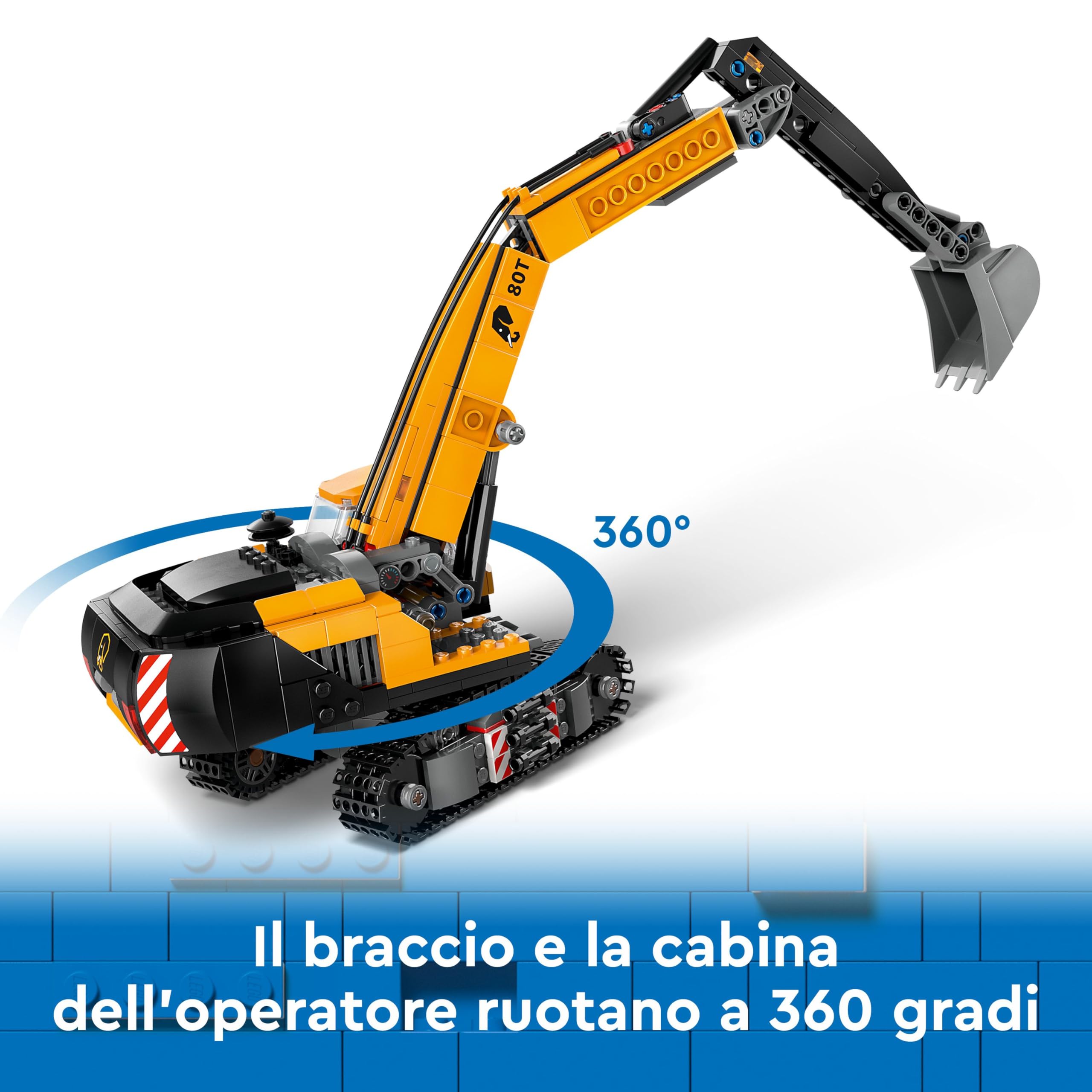 LEGO City Escavatore da Cantiere Giallo, Giochi Creativi per Bambini e Bambine da 8 Anni, Veicolo Giocattolo da Cantiere con Funzioni Reali e 3 Minifigure (Operaio, Operatore e Architetto) 60420