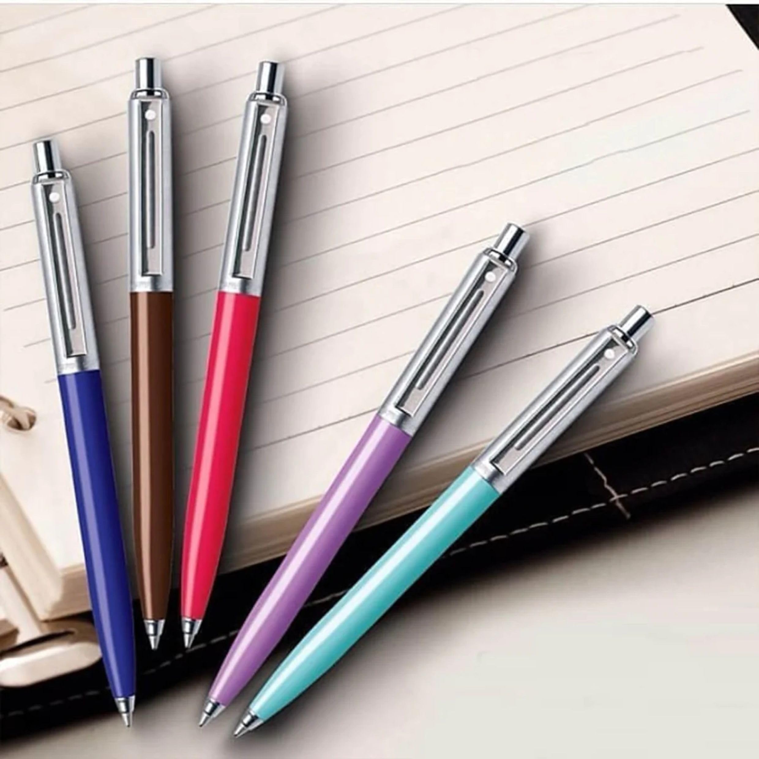 Sheaffer Sentinel Penna A Sfera Blu Con Finiture Cromate – Ricaricabile In Conf. Regalo - 2