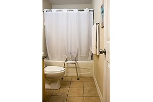 BenchMate Split Shower Curtain for Bath Transfer Benches: Keep Floors Water-Free with Style!