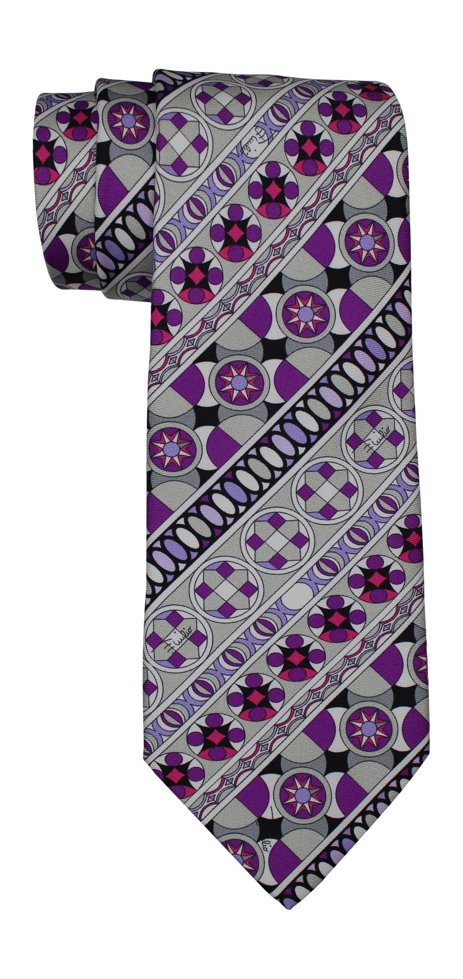 Cravate Emilio Pucci en soie motif géométrique multicolore chic - 2