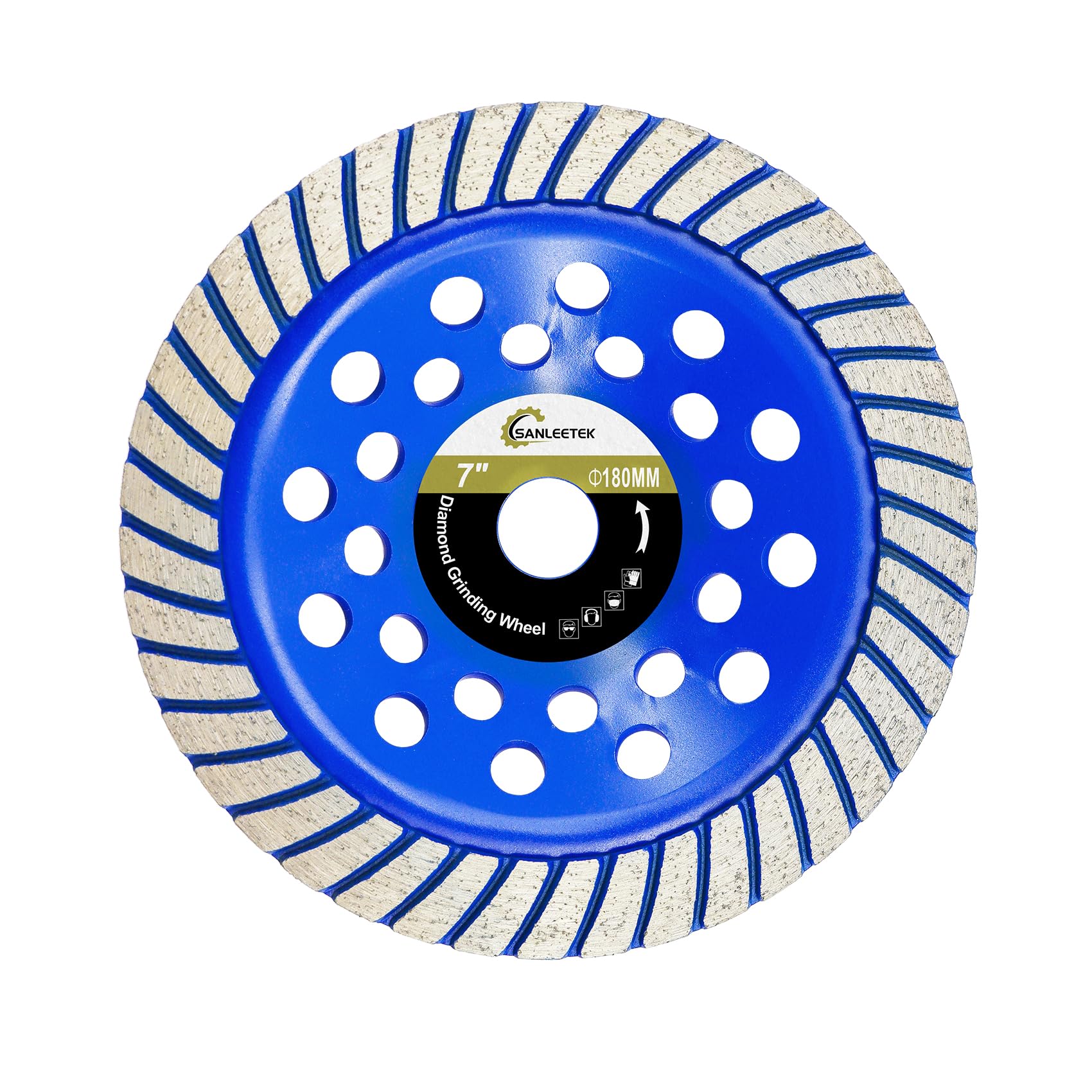 Diamantschleifteller 180mm Turbo Reihe Diamantschleiftopf für Polieren und Reinigen Granit Marmor Beton Mauerwerk Kunststein für Winkelschleifer SANLEETEK
