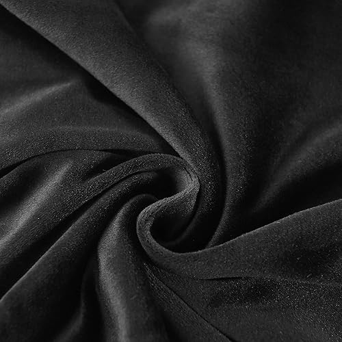 Miniatura 6 de Deisy Dee Fundas de asiento de terciopelo para sillas de comedor, fundas para sillas de comedor (4, negro)