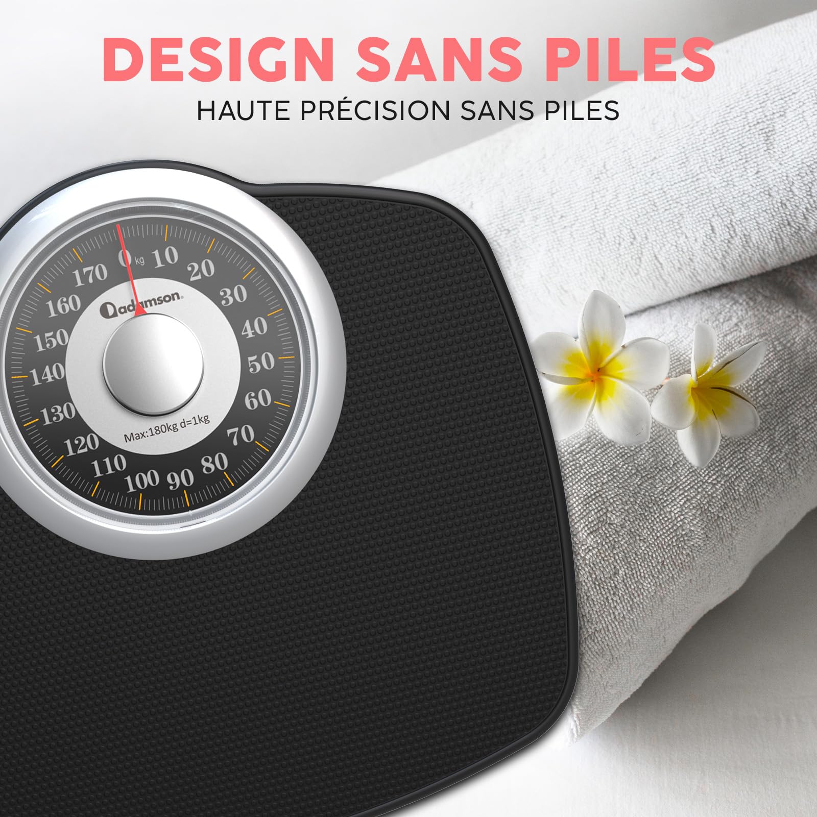 Adamson A25 Balance Pèse Personne Analogique - Nouveauté - Jusqu'à 160kg, Surface Antidérapante, Chiffres Extra Larges, Pèse Personne Mécanique, Garanti 20 Ans - Chambre et Salle de bain - Gold