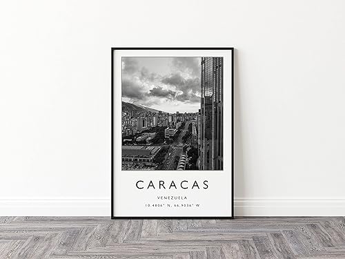 Miniatura 3 de Caracas Venezuela Travel Print, Caracas Travel Poster, Venezuela Travel Print, South America Travel Poster, Viajes, Blanco y Negro #111