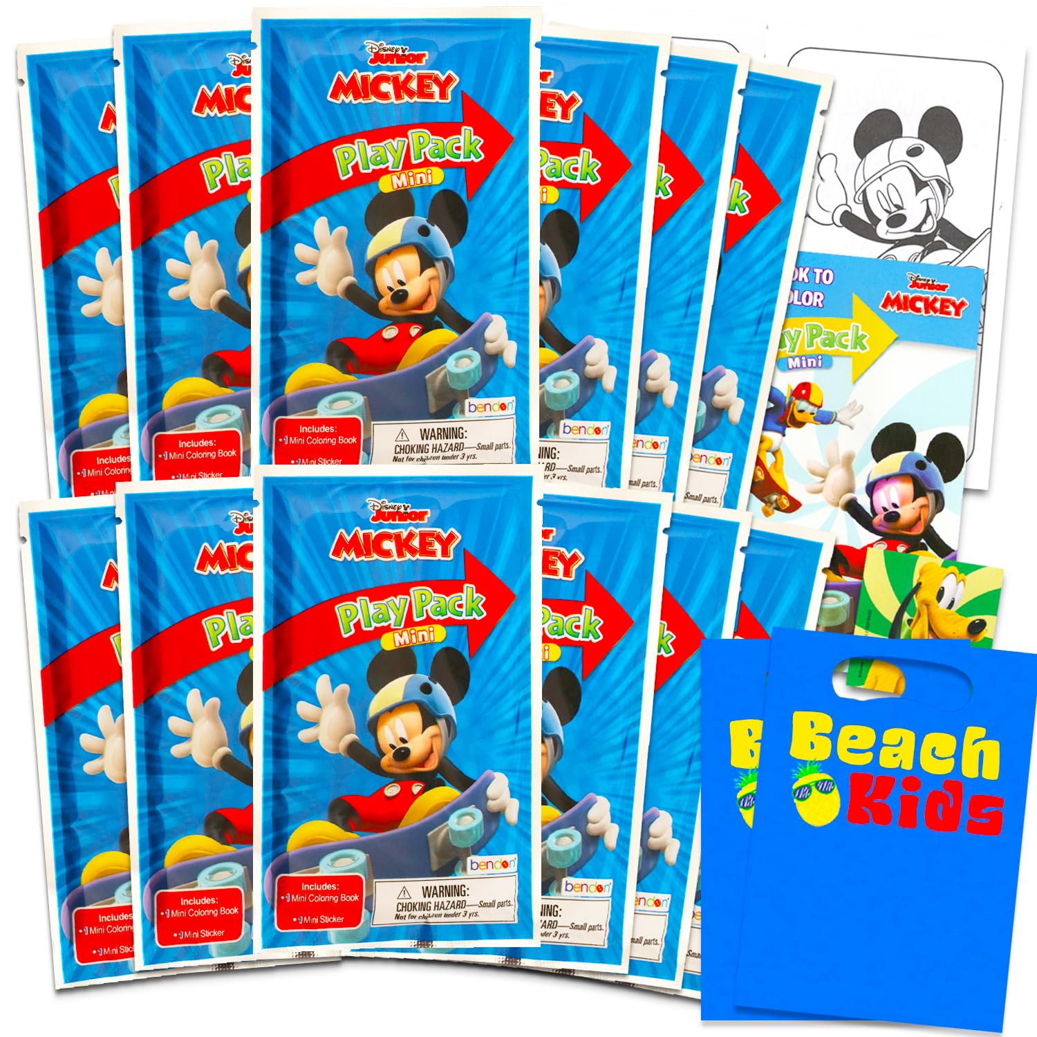 Mickey Mouse Partyzubehör für Kinder, 12 Mini-Aktivitätspackungen | Mickey Goodie Bags Stuffers, Malbücher, Aufkleber und mehr, Mickey Mouse Geburtstagsparty-Zubehör, Dekorationen für Jungen