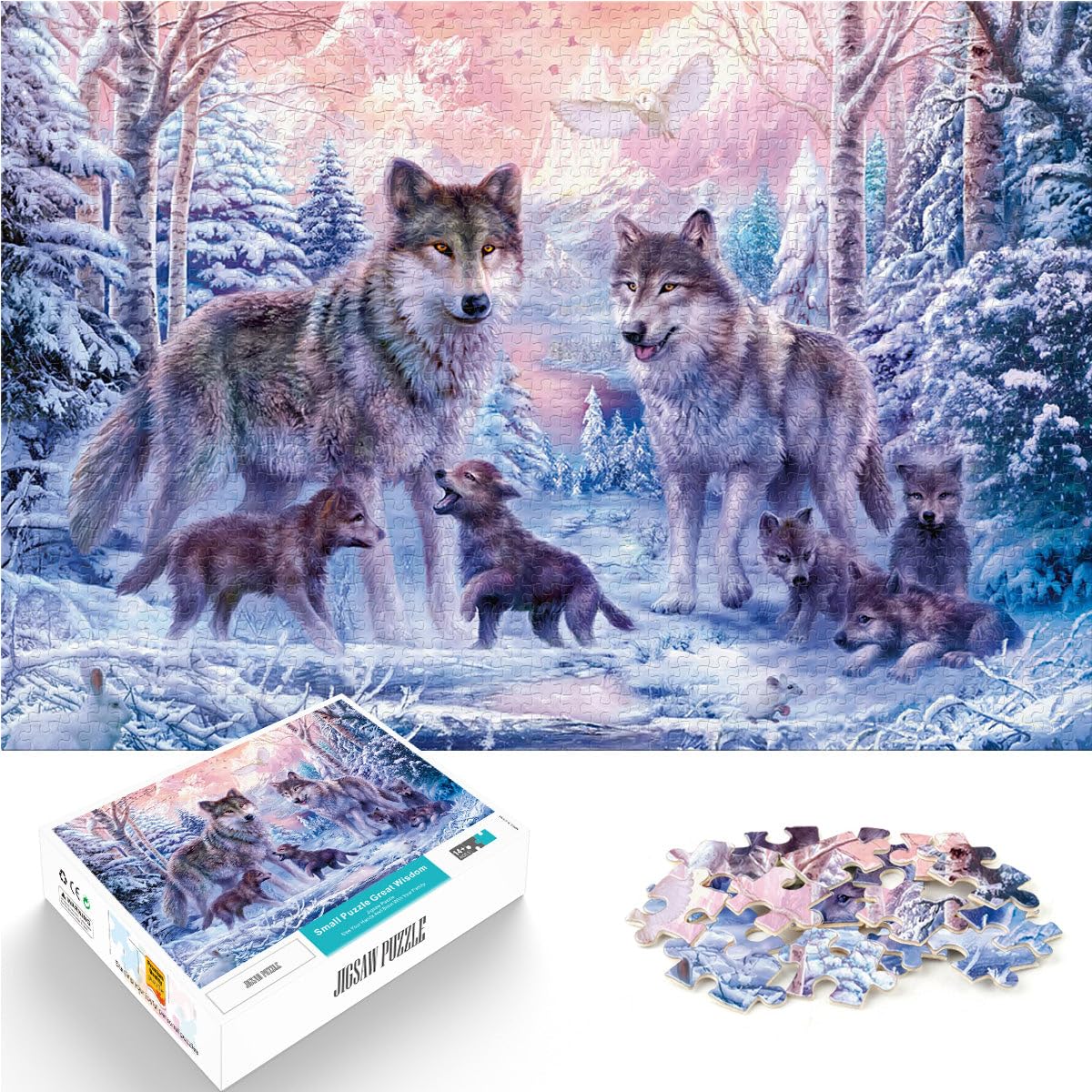 2000 Piece Jigsaws for teenagers Arctic Wolf Familienspiel zum Stressabbau, schwierige Herausforderung Geburtstagsgeschenke70x100cm — image 1