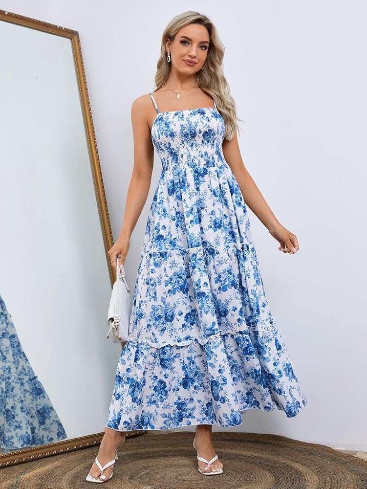 Amazon.com: MakeMeChic Women's Wedding Guest Dresses Maxi Floral
